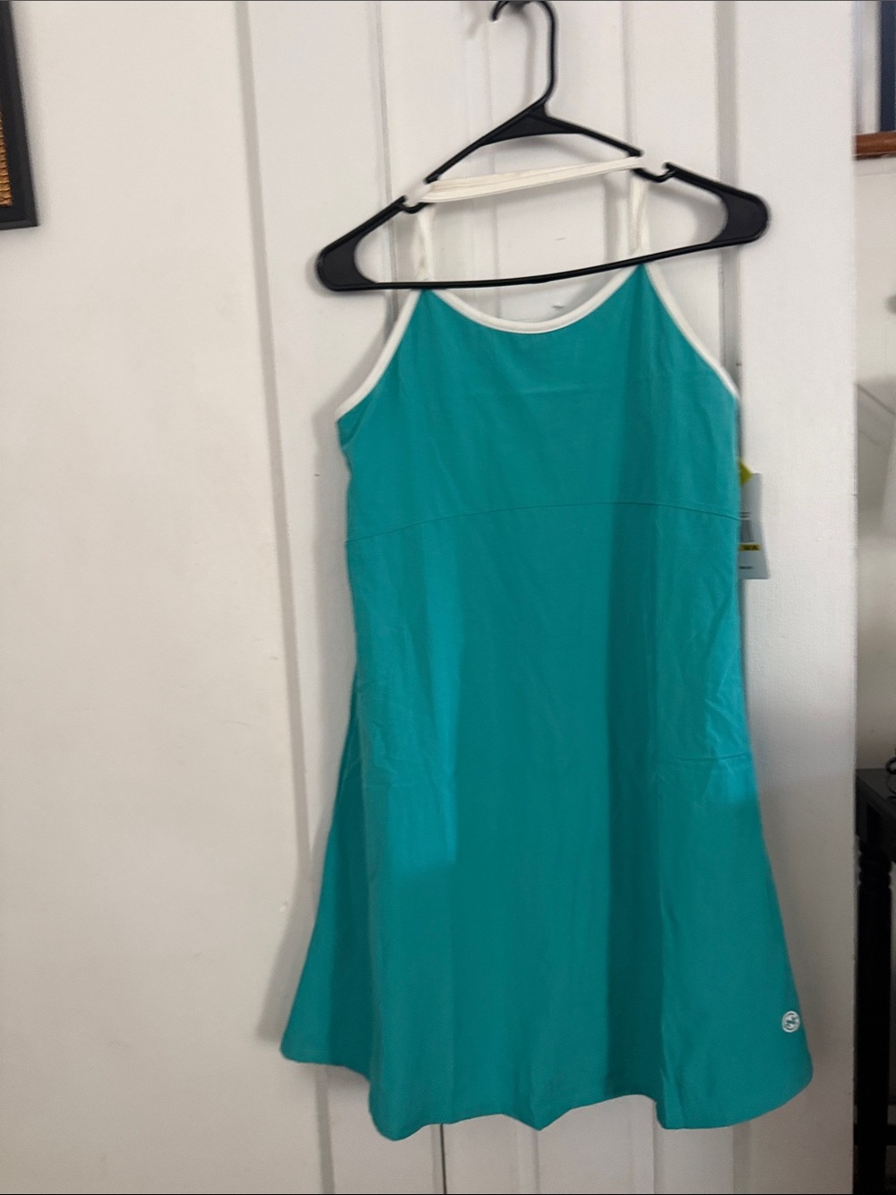 Nautica Teal Sleeveless A-Line Mini Dress with White Trim